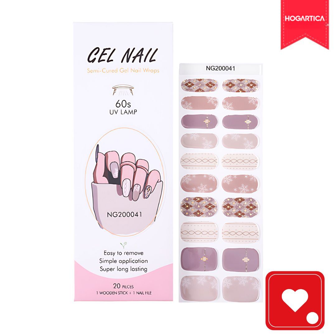 Kit Beautiful Nail Pro® 2 Set de 20 Stickers C/U en Gel+Lampra UV
