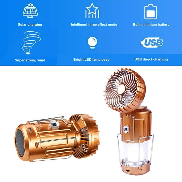 Linterna Ventilador Solar 3 en 1 ¡Ilumina, ventila y recarga donde estés!