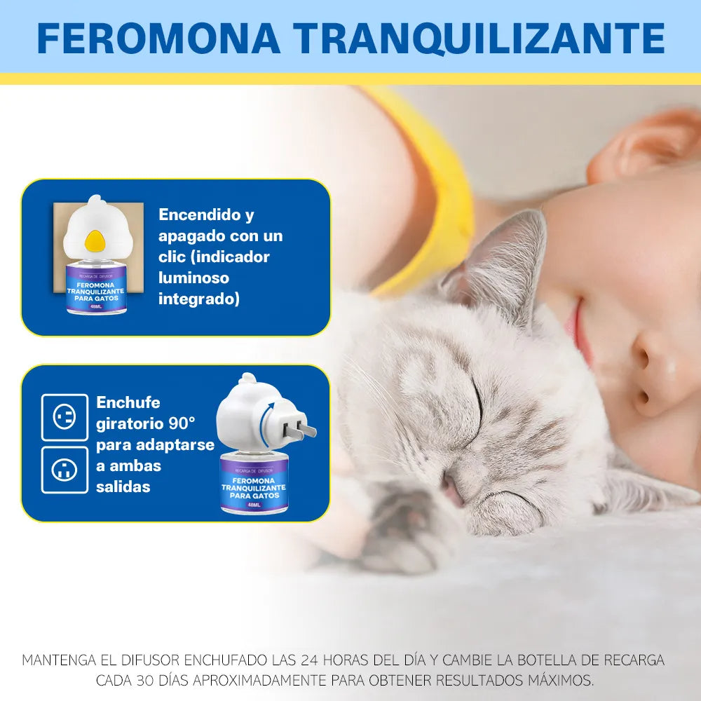 TrankiPets® Difusor Relajante Para Gatos Tranquilidad sin pastillas ni estrés