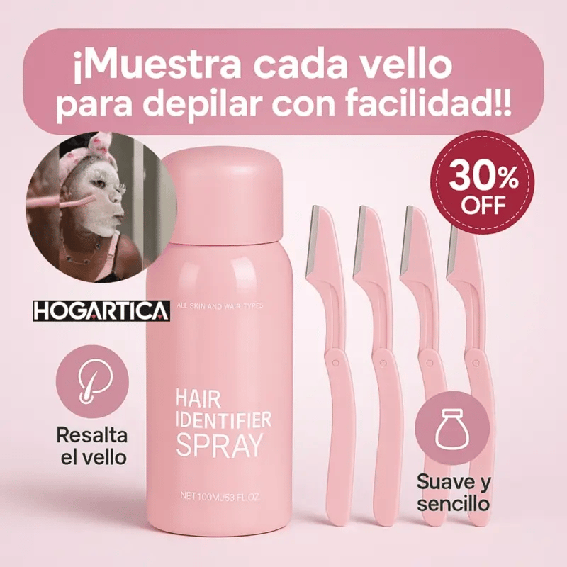 Revela+™ | Spray Identificador de Vello + 4 Maquinillas