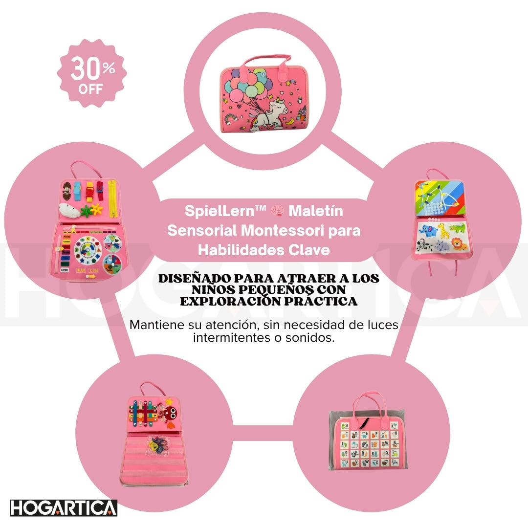 SpielLern™ 🧠 Maletín Sensorial Montessori para Habilidades Clave