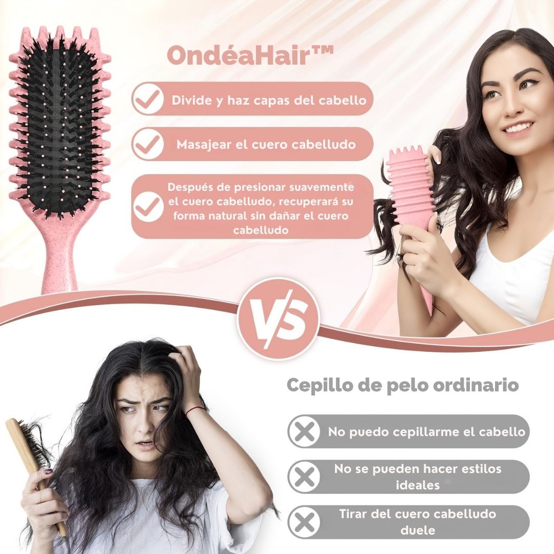 OndéaHair™ Cepillo para ondas reales + eBook Exclusivo “Ondas y Rizos de Ensueño”