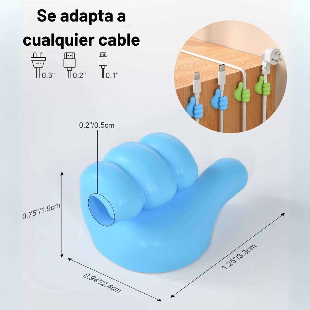 HandyHook® 2 Packs x 10 Mini Manitos Adhesivas – Organiza cables y objetos con estilo