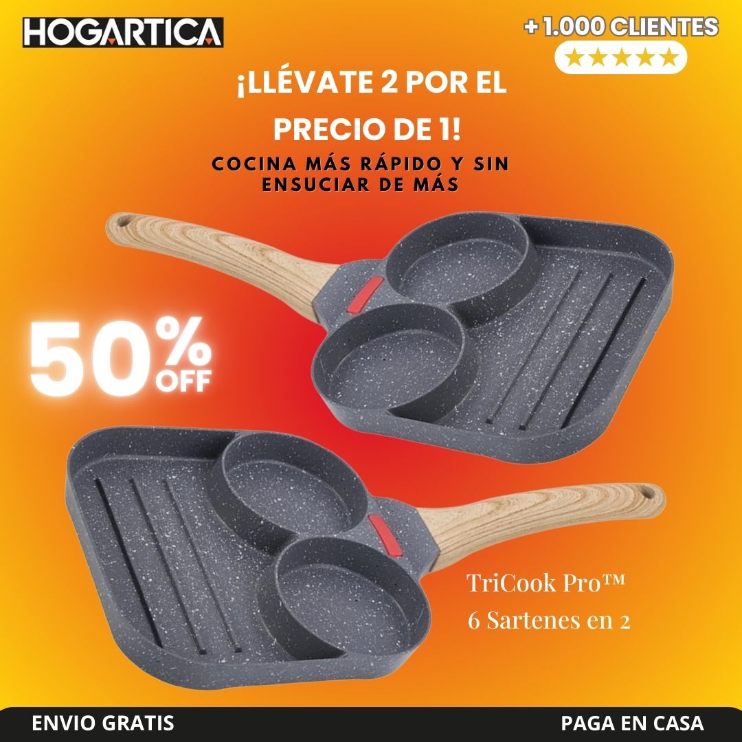 2X1 TriCook Pro™ 6 Sartenes en 2 x Menos de 70.000 Pesos Cada Uno