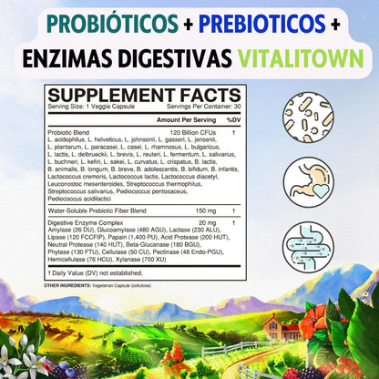 BIO120 PRO™ Probióticos 120 Billones CFUs Cuida tu intestino, mejora tu bienestar