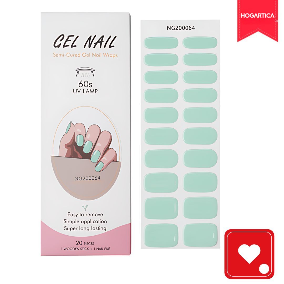 Kit Beautiful Nail Pro® 2 Set de 20 Stickers C/U en Gel+Lampra UV