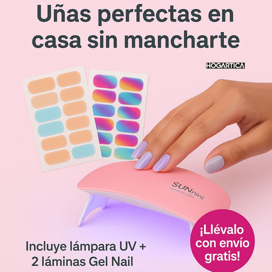 Kit Beautiful Nail Pro® 2 Set de 20 Stickers C/U en Gel+Lampra UV