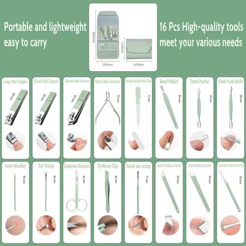 Professional Steel Nail®- 16 Piezas para el cuidado personal y profesional