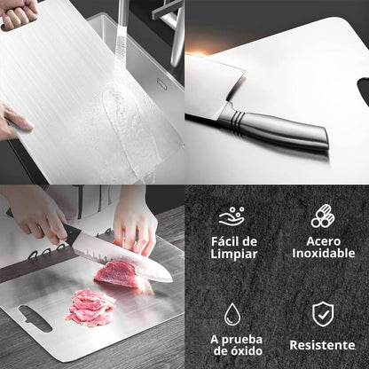 InoxBlade™ Tabla de Picar de Acero + 🎁Pinza Escurridor TongsPro™