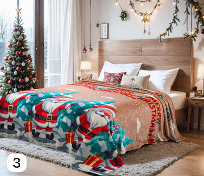 MagicHome Set™ — 2 Cortinas + Cobija Navideña en Piel de Durazno 🎅🎄