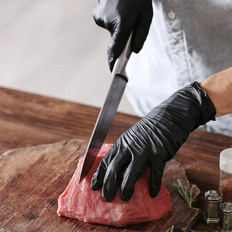 GloveForce™ Guantes de Nitrilo Profesionales texturizados Negros