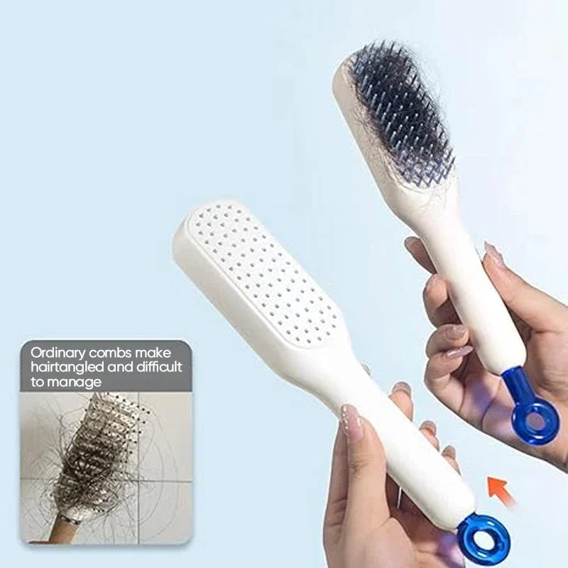 MagicBrush💆‍♀️ Desenreda, Cuida y Limpia al Instante- El Cepillo Retráctil que Tu Cabello Necesita