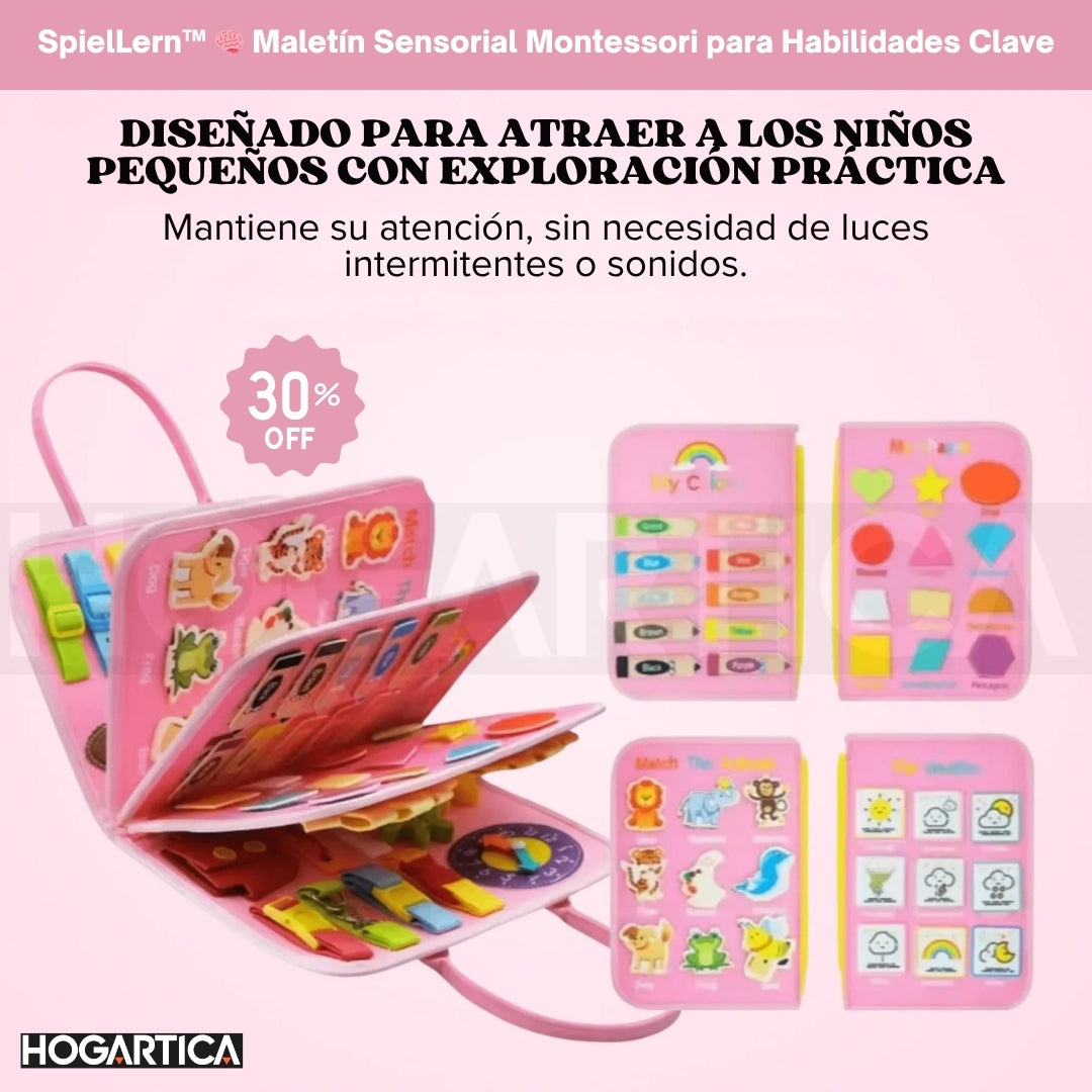 SpielLern™ 🧠 Maletín Sensorial Montessori para Habilidades Clave