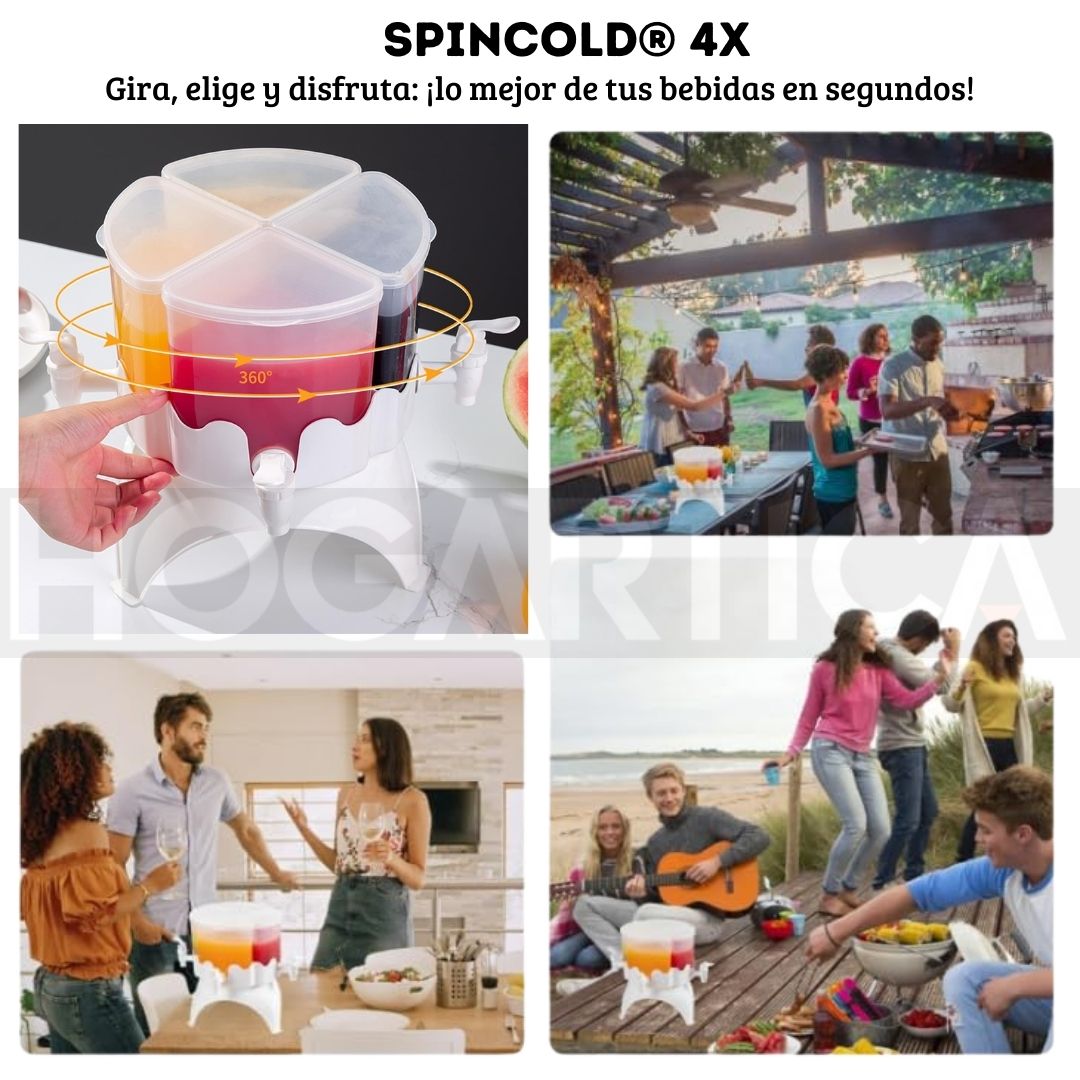 SpinCold® 4X Tus 4 bebidas favoritas al alcance de un giro