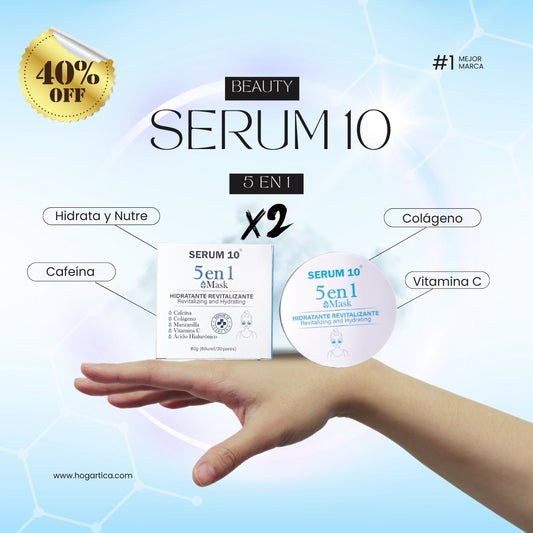 SERUM 10® Parches para Ojos – Pack Doble con Colágeno y Ácido Hialurónico para Hidratación y Rejuvenecimiento
