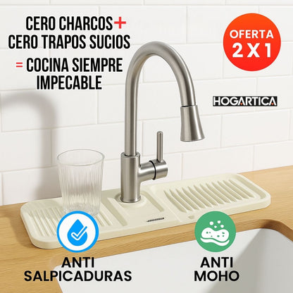 2X1 AquaStop Pro™| Tapete Protector y Escurridor de Grifo