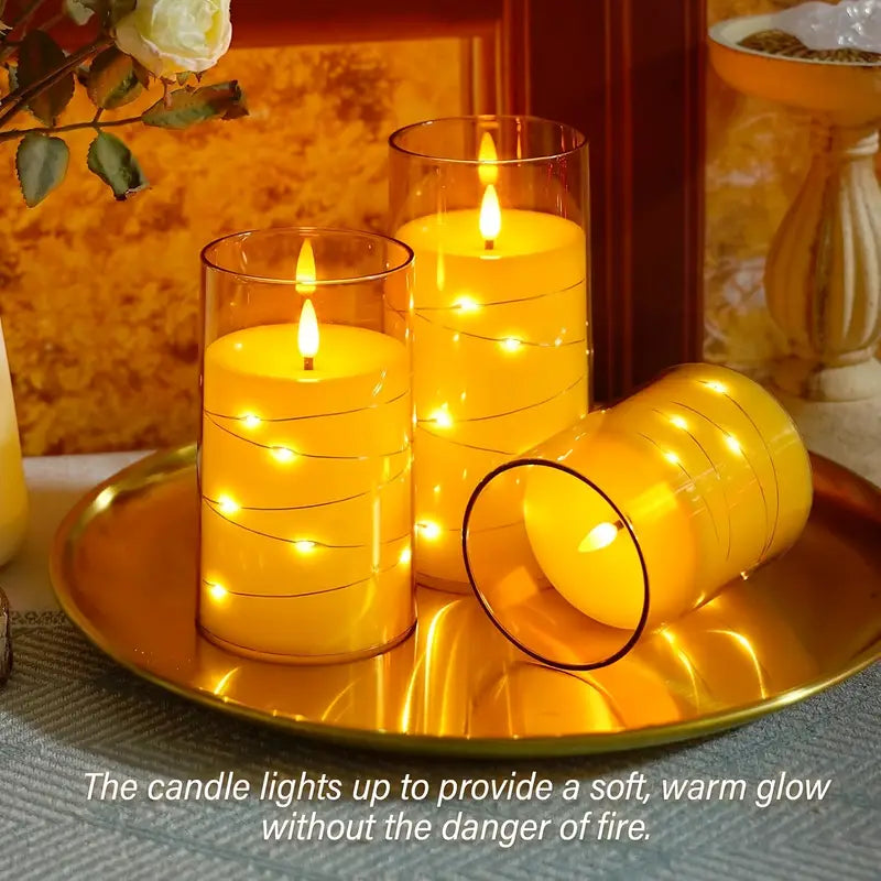 VelAura™ 3 velas LED + 1 vela natural de soja GRATIS 🎁