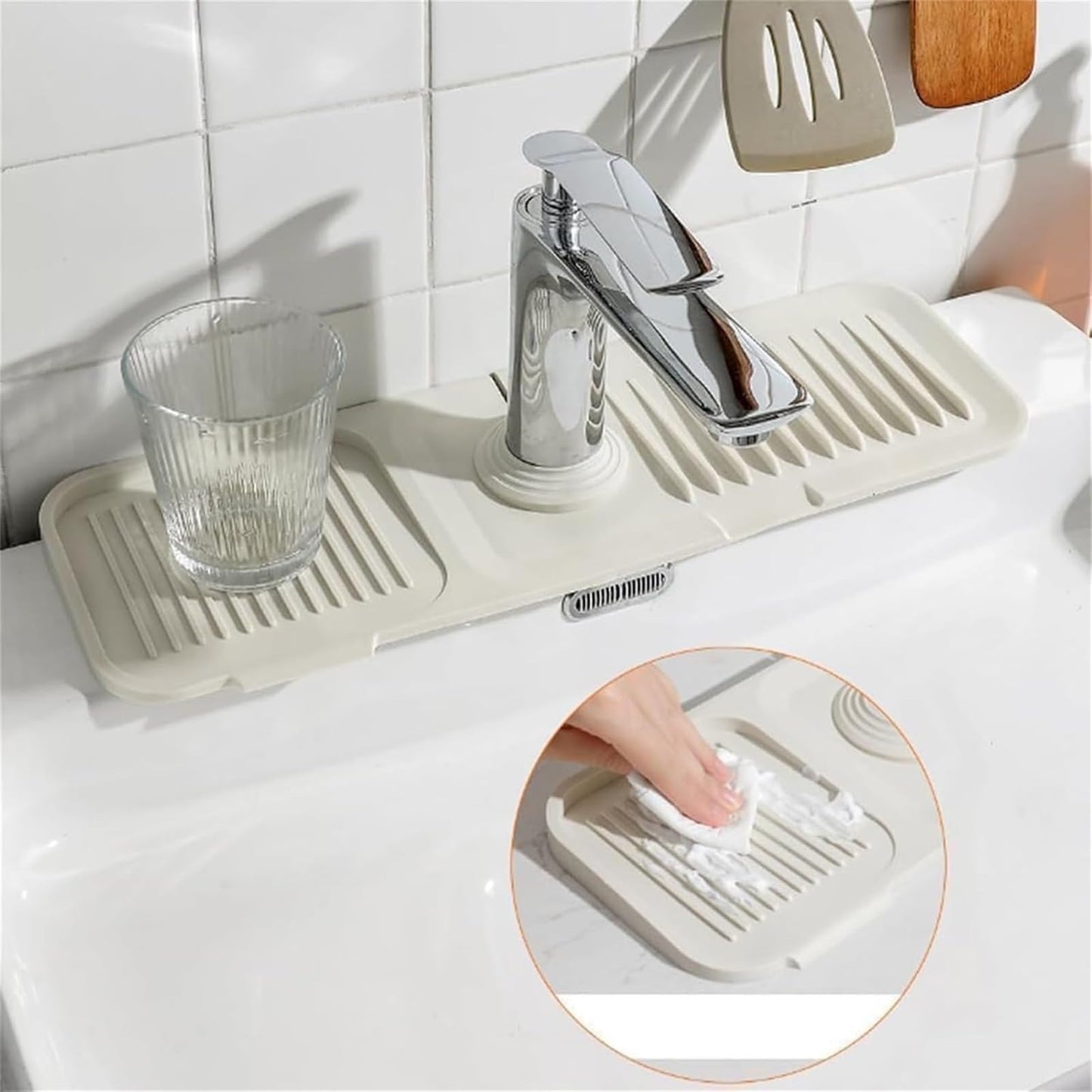 2X1 AquaStop Pro™| Tapete Protector y Escurridor de Grifo