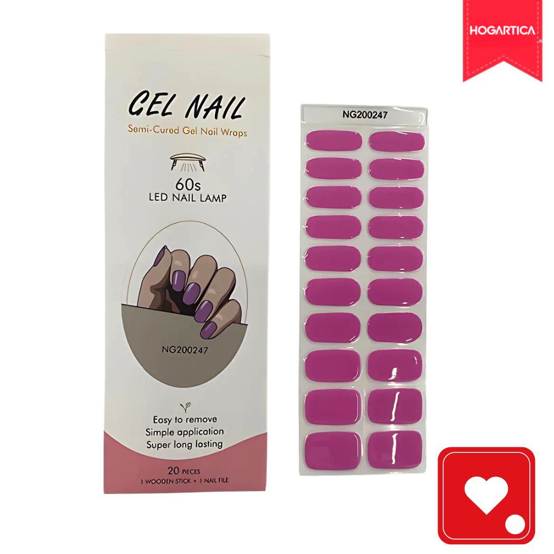Kit Beautiful Nail Pro® 2 Set de 20 Stickers C/U en Gel+Lampra UV