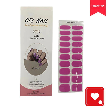 Kit Beautiful Nail Pro® 2 Set de 20 Stickers C/U en Gel+Lampra UV