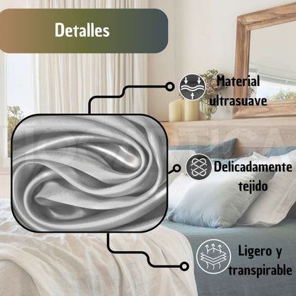 Zatínya™ Fundas de Satín Antibacterial para Piel y Cabello Saludables