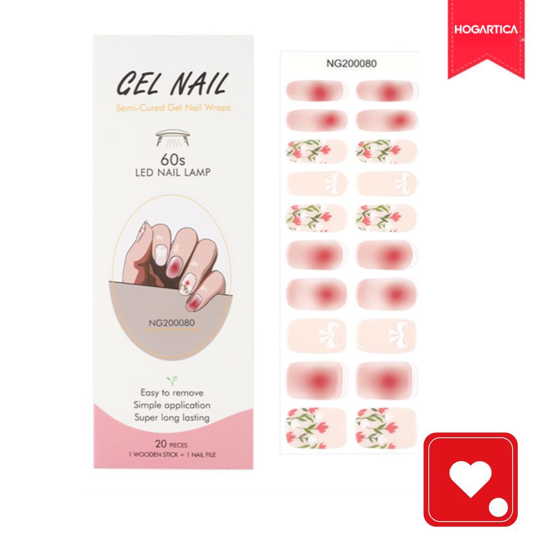 Kit Beautiful Nail Pro® 2 Set de 20 Stickers C/U en Gel+Lampra UV