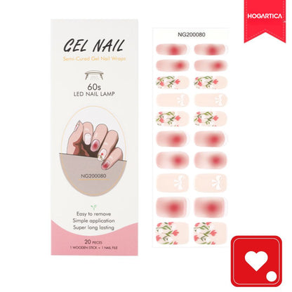 Kit Beautiful Nail Pro® 2 Set de 20 Stickers C/U en Gel+Lampra UV