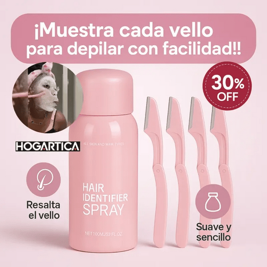 Revela+™ | Spray Identificador de Vello + 4 Maquinillas