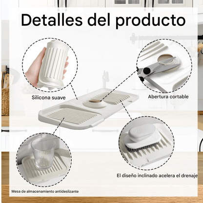 2X1 AquaStop Pro™| Tapete Protector y Escurridor de Grifo