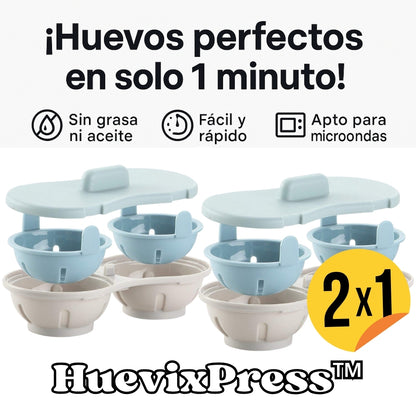 🥚HuevixPress™ X2 - Cocina huevos perfectos en solo 1 minuto… ¡Sin ensuciar nada!