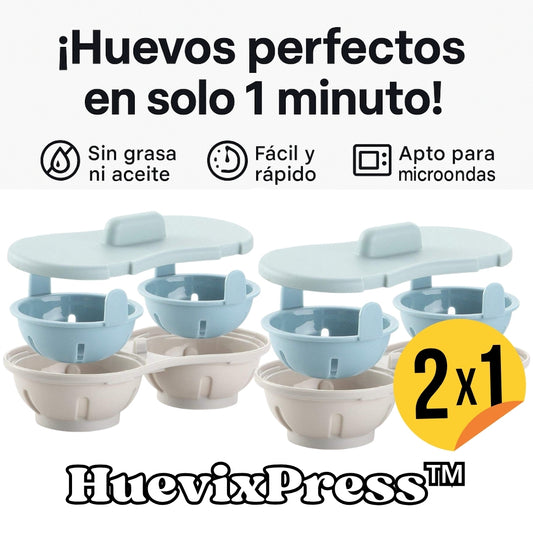 🥚HuevixPress™ X2 - Cocina huevos perfectos en solo 1 minuto… ¡Sin ensuciar nada!