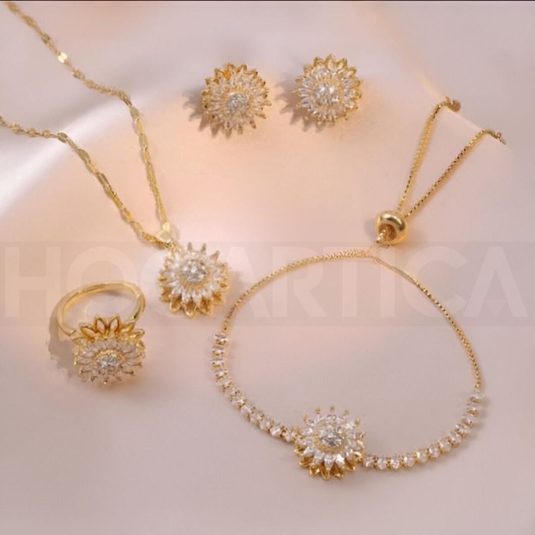 Set Girasoles Giratorios de Lujo 🌻 Elegancia y Estilo Natural en 4 Piezas Únicas