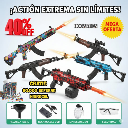 Blaster-Gel Xtreme: Acción real, diversión segura (¡Incluye 80.000 bolitas!)🎁
