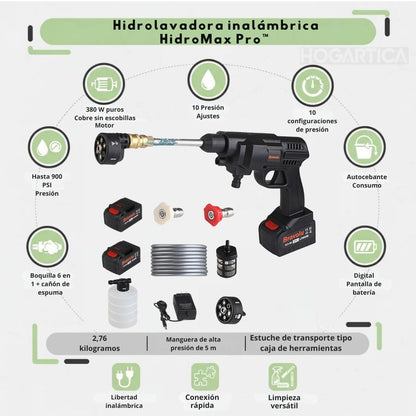HidroMax Pro™ 6 en 1 - Potencia inalámbrica para limpiar todo