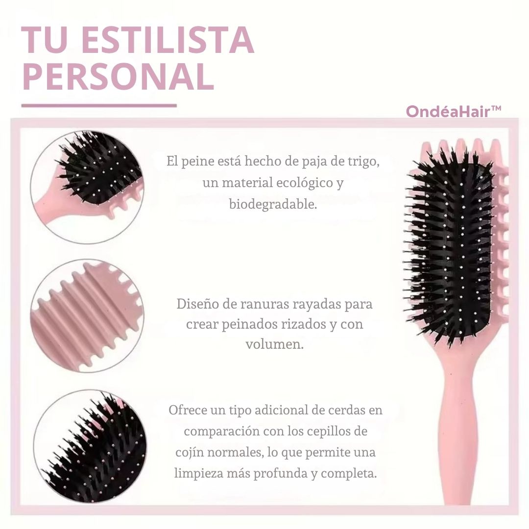 OndéaHair™ Cepillo para ondas reales + eBook Exclusivo “Ondas y Rizos de Ensueño”