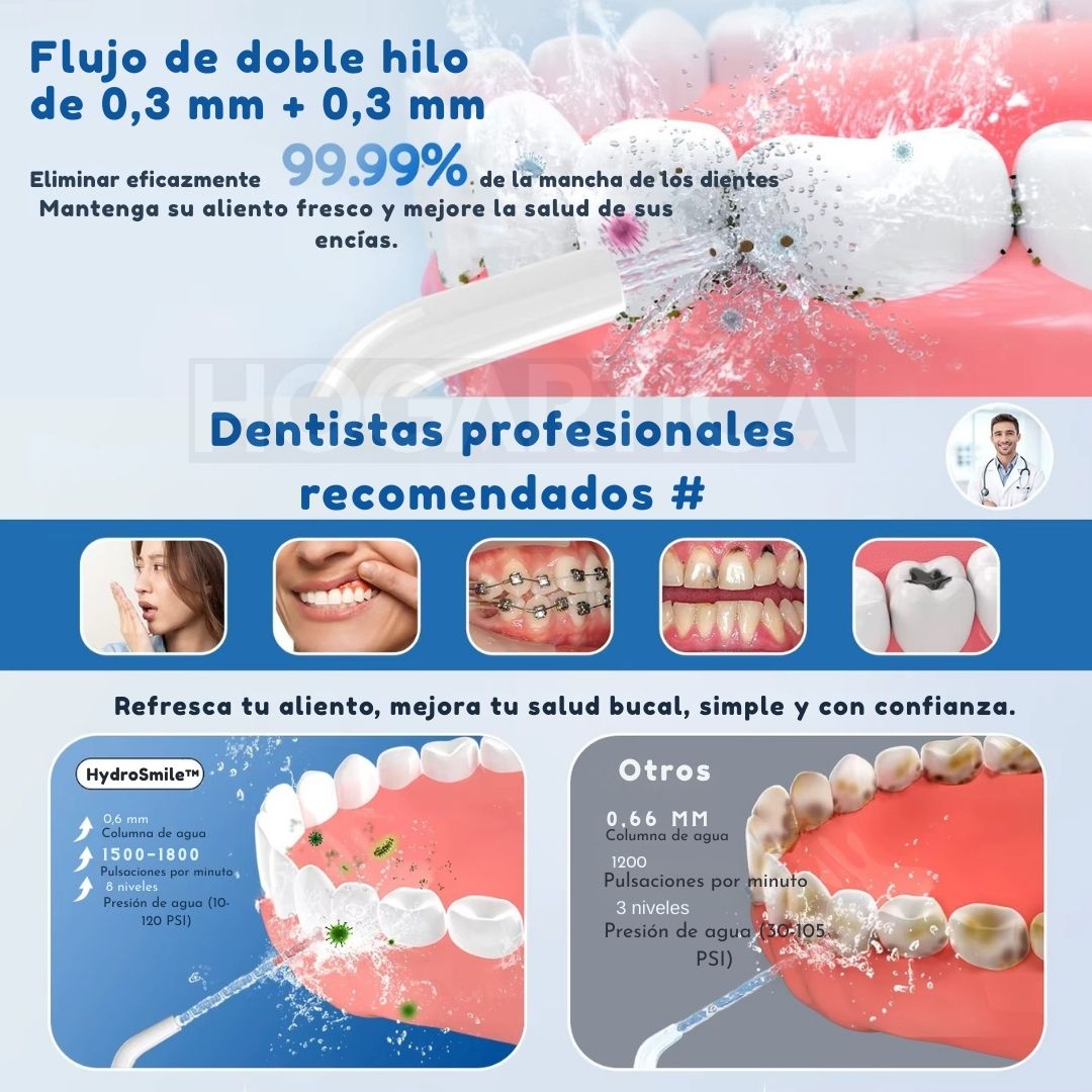 HydroSmile™ | Irrigador Bucal + eBook Exclusivo para una Sonrisa Sana