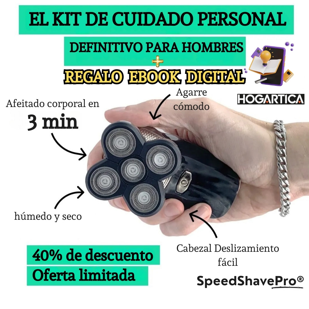SpeedShavePro® 5 en 1. Afeitado Suave y Práctico