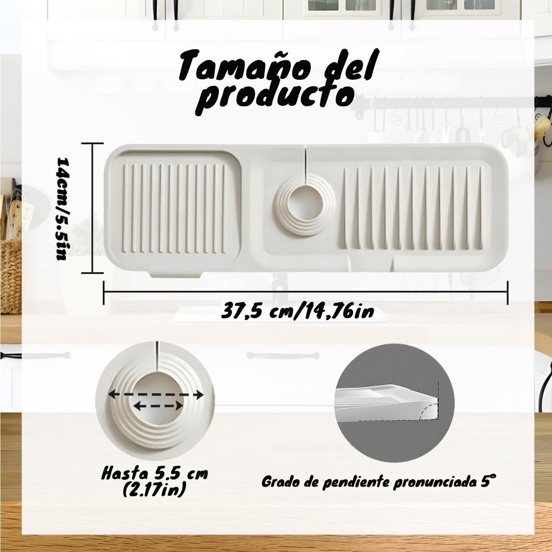 2X1 AquaStop Pro™| Tapete Protector y Escurridor de Grifo