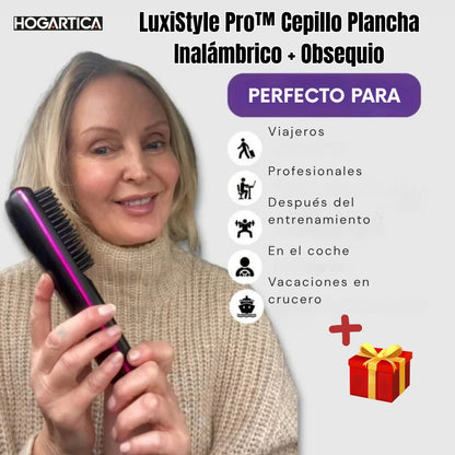 LuxiStyle Pro™ Cepillo Plancha Inalámbrico + Obsequio