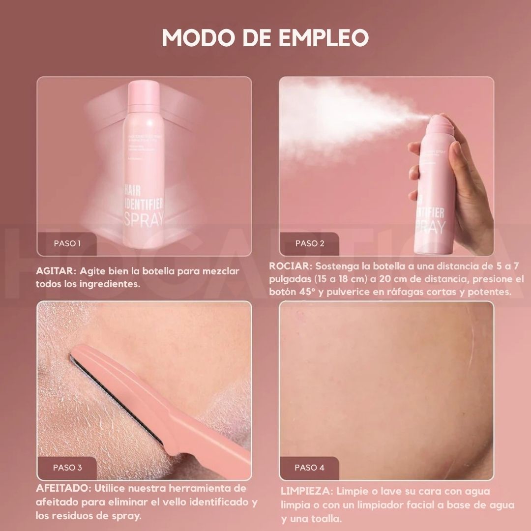 Revela+™ | Spray Identificador de Vello + 4 Maquinillas