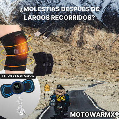 Par MotoWarmX® + Mini Parche Masajeador de Regalo - Calor y Comodidad para Motociclistas en Cada Trayecto