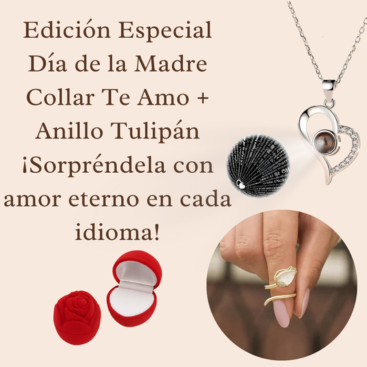 Set corazon de Mamá Collar Corazon + Anillo Tulipan