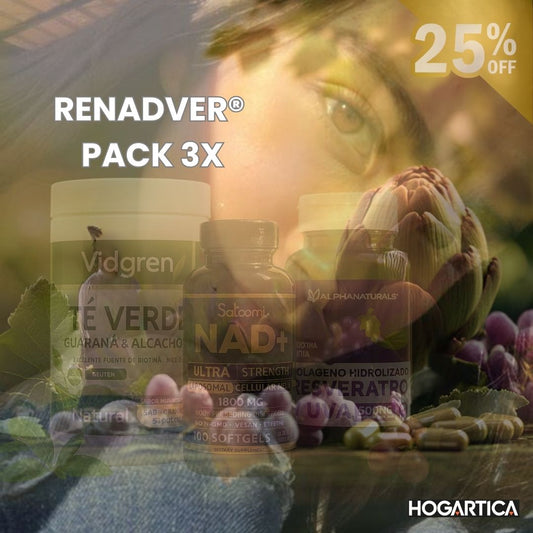 Renadver® Pack 3X: ¡La Sinergia Poderosa de NAD+, Resveratrol y Té Verde!