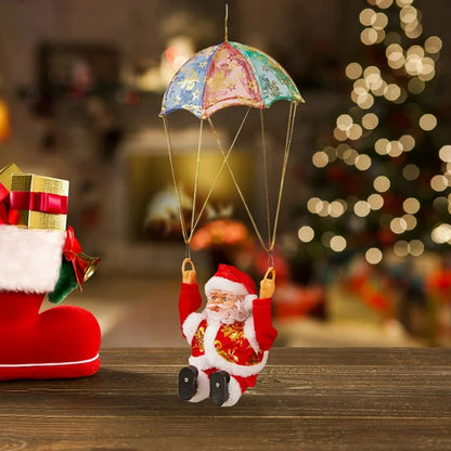 🎅Santa Acrobatico – El adorno que aterriza con alegría🎇con Luces de Regalo 🎁