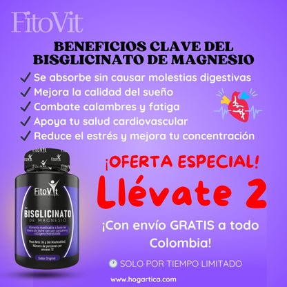 🎁 Llévate 2 Frascos de Magnesio Bisglicinato Tu Energía Y Tu Salud Con Doble Potencia🧠