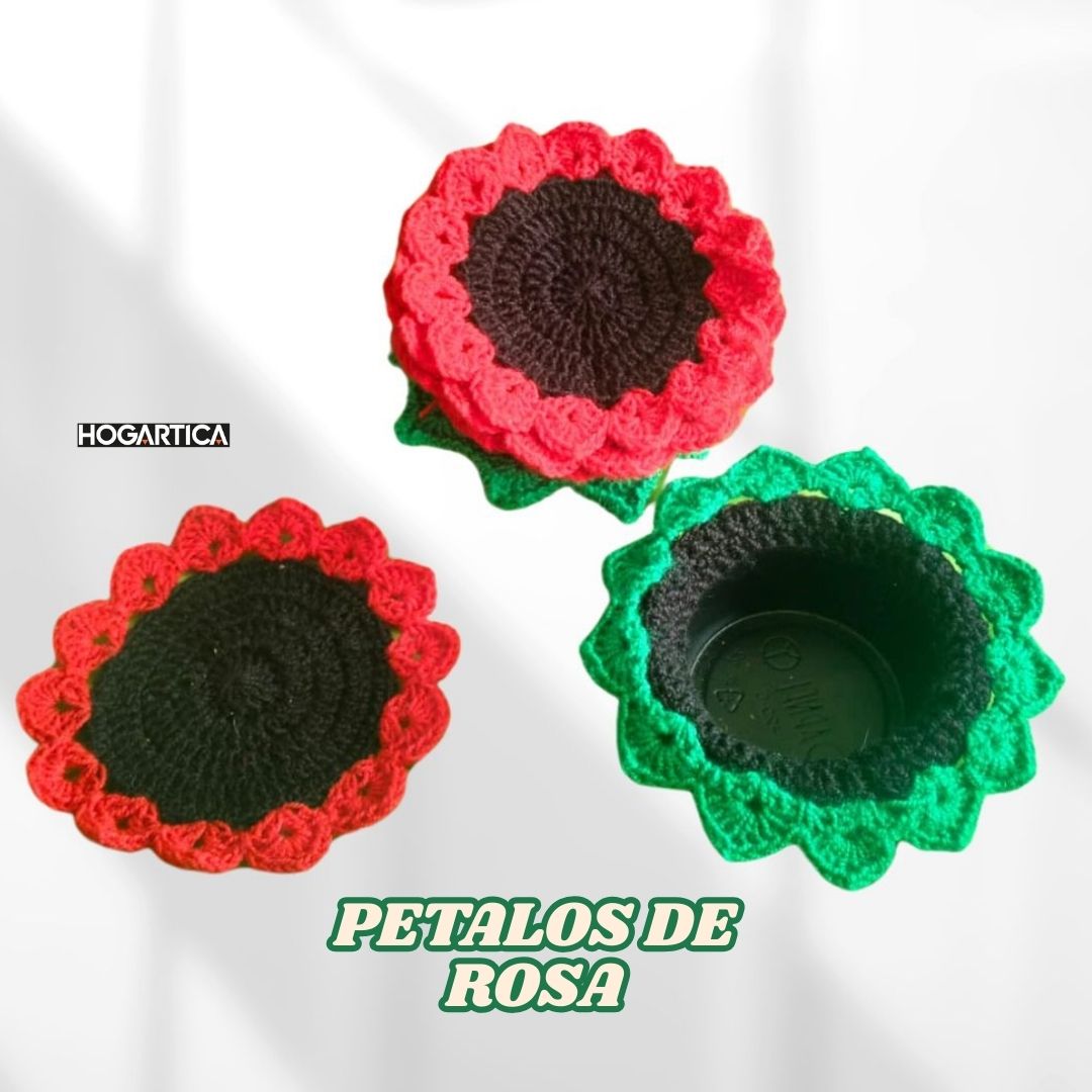 🌼 Portavasos Florales Tejidos - Artesanía y Elegancia para tu Mesa