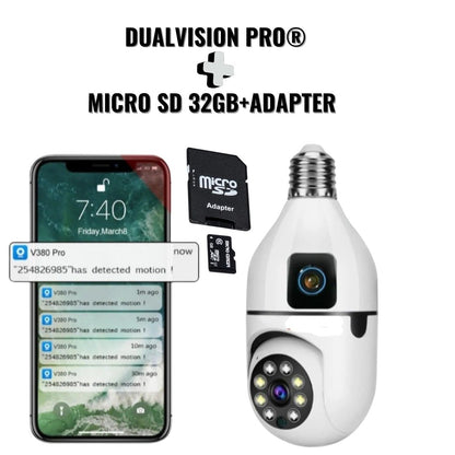 Dualvision Pro® Vigilancia Avanzada Sin Puntos Ciegos + Almacenamiento Continuo Por 30 Días Con Micro SD 32GB