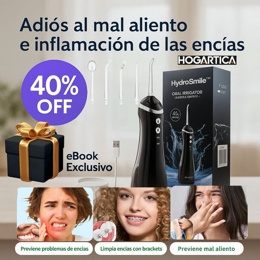 HydroSmile™ | Irrigador Bucal + eBook Exclusivo para una Sonrisa Sana