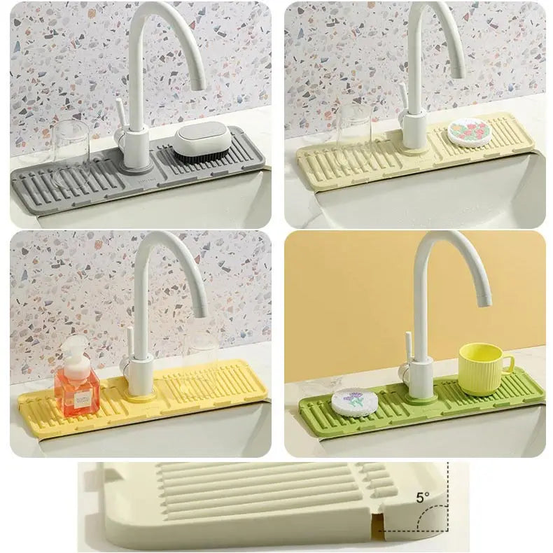 2X1 AquaStop Pro™| Tapete Protector y Escurridor de Grifo